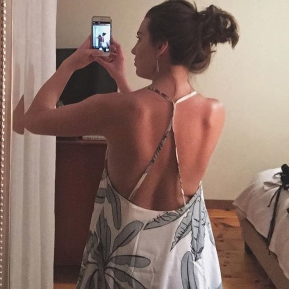 Open Back Tropical Dress